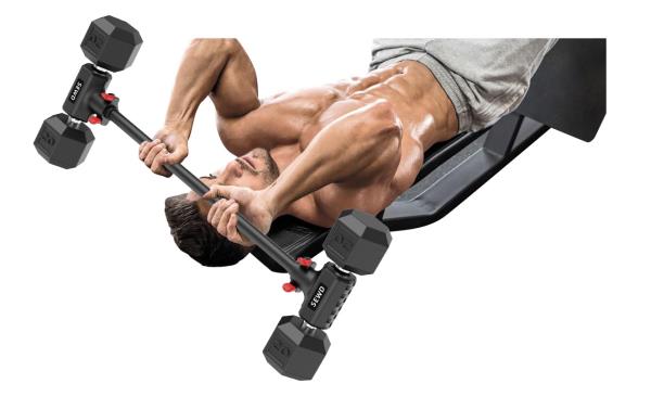 Dumbbell Converter Bar for Barbell Set Adjustable Weights up to 220LB Capacity Red - $69.00