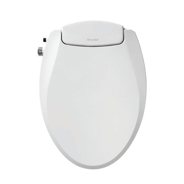 Brondell Swash Ecoseat Non-Electric Bidet Toilet Seat for Elongated Toilets Dual Nozzle White