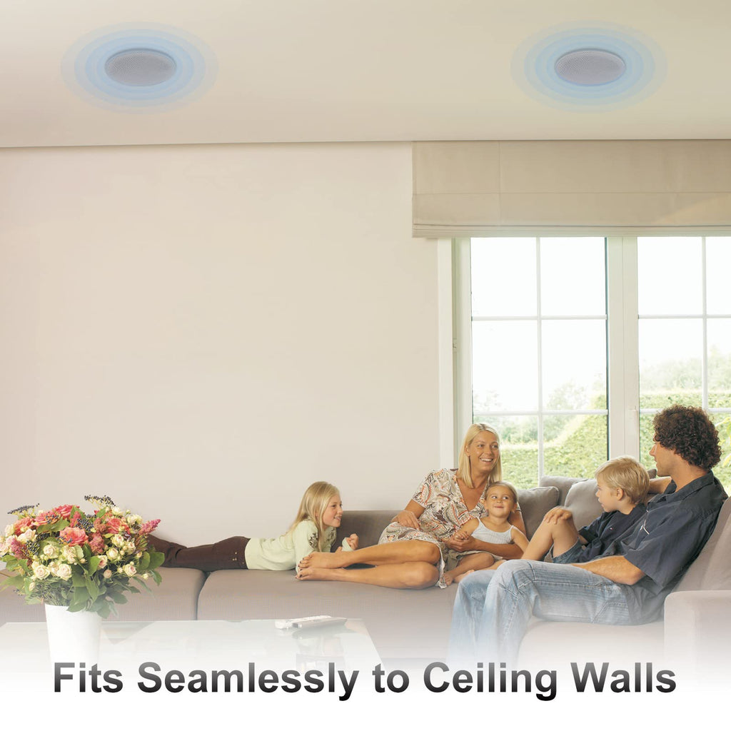 Open-Box New Herdio 6.5 In-Ceiling 4-Pack 600W Peak Power White Home Speakers