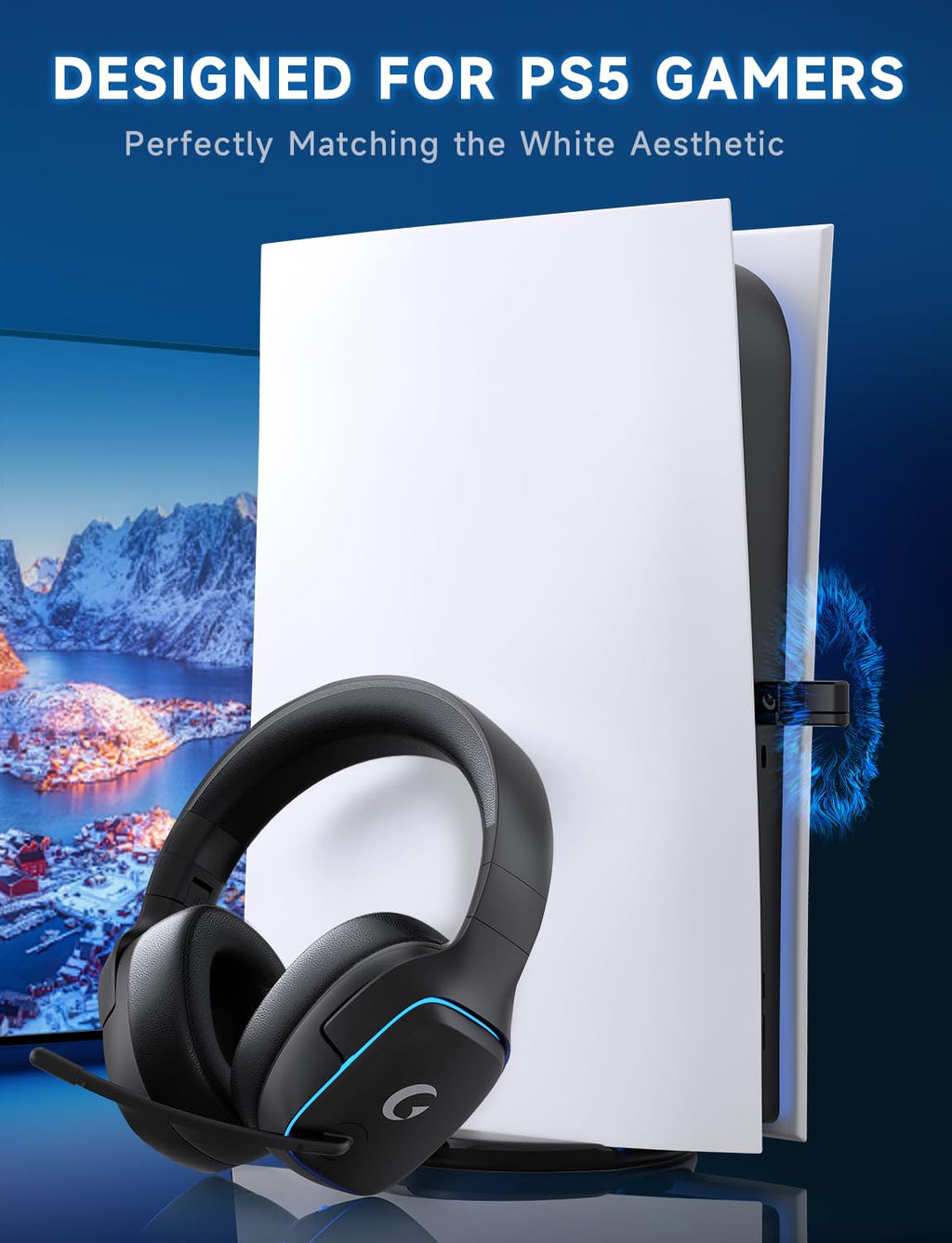 New Open-Box Gvyugke CT780 Wireless BT 5.3 7.1 Surround Sound Noise Canceling Mic Gaming Headset Retail $27.00