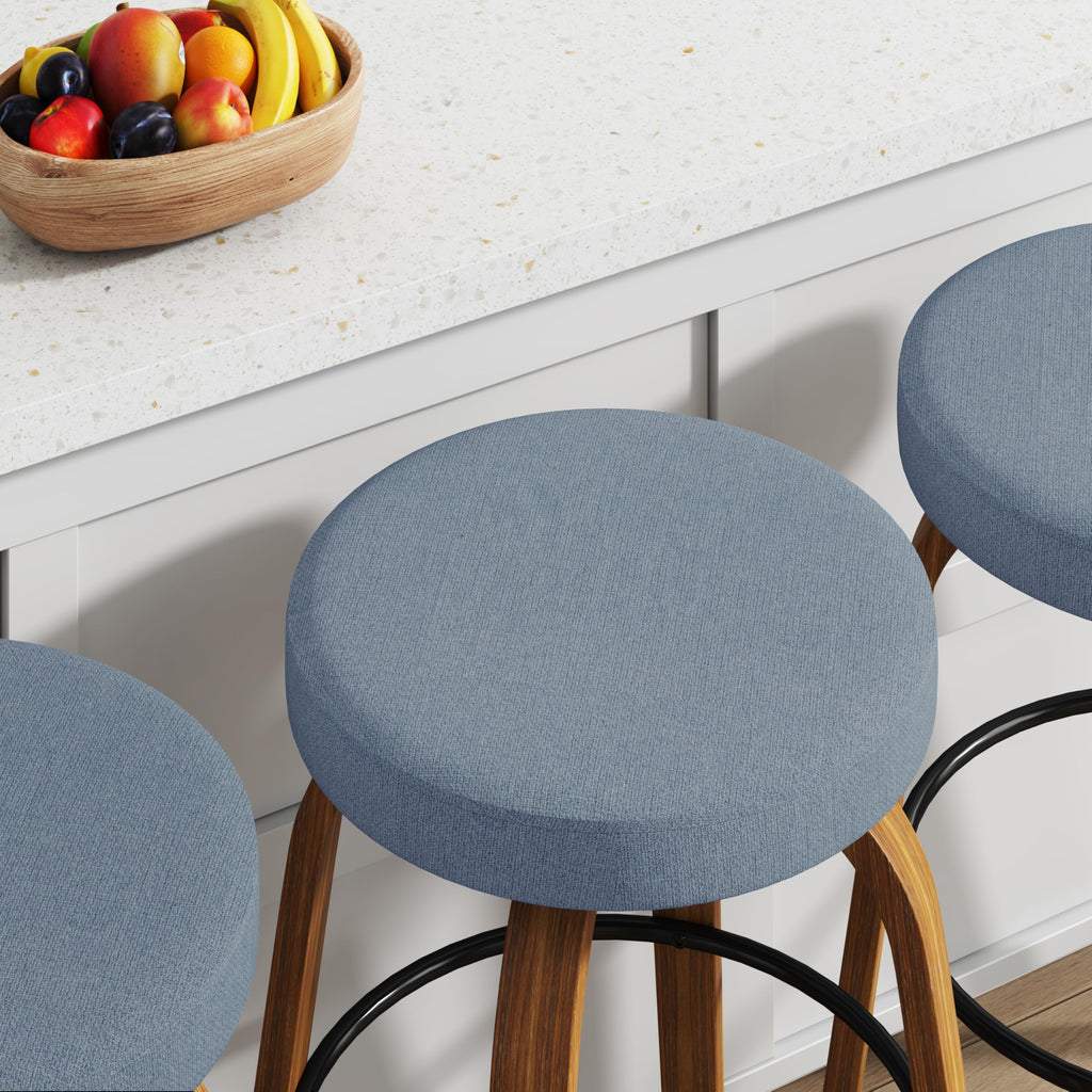 Open-Box New GREHOME Set of 2 Blue 24 Counter Height Swivel Bar Stools