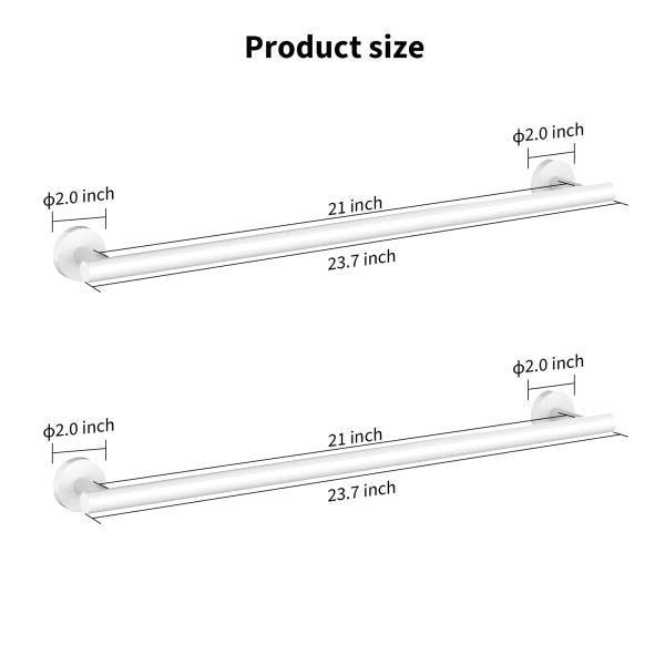 Pieces White Bathroom Towel Bar 24 Inch Towel Holder