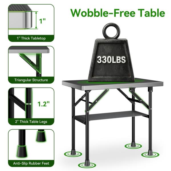 Foldable Pet Grooming Table 35.5 L x 23.6 W x 30 H with Adjustable 33.5 Arm and Tray