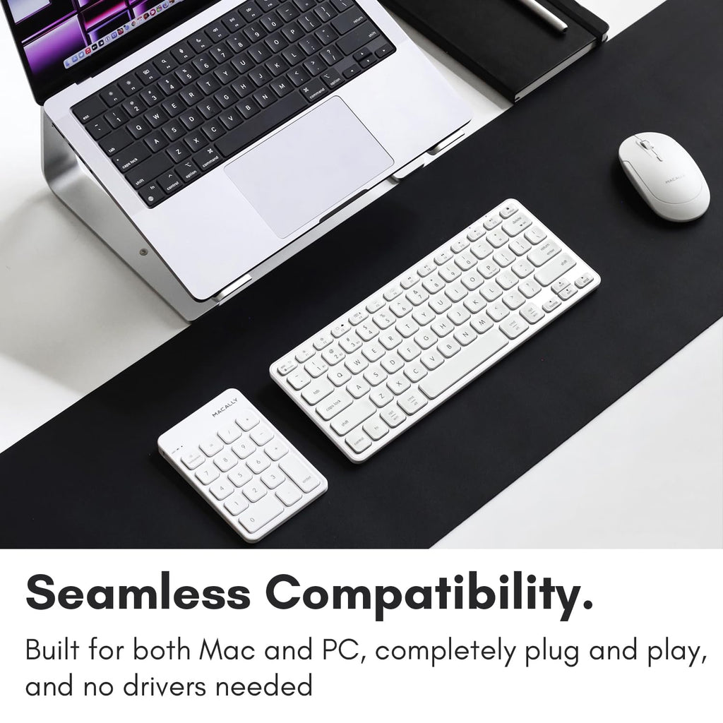 Open-Box New Macally Bluetooth 18-Key Rechargeable Wireless Numpad - White Retail $29.00