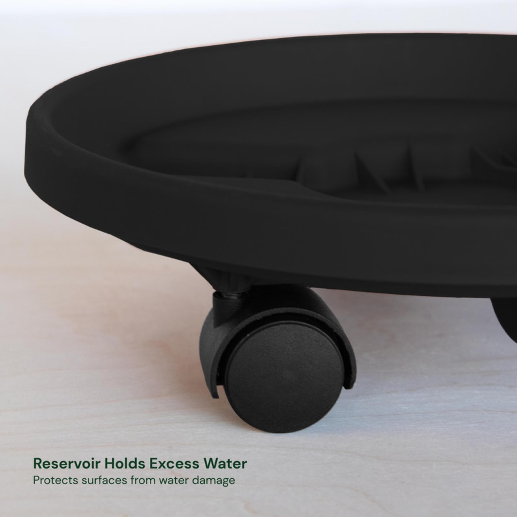 Round Planter Caddy with Wheels 16 Black 125 lb Capacity