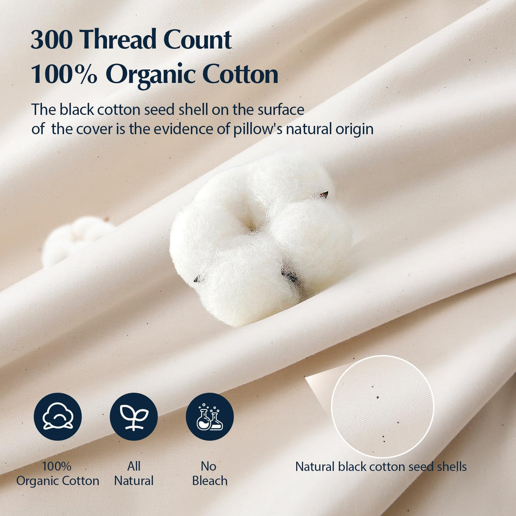 Open-Box New Pacific Coast Goose Feather  Down Organic Cotton Gusseted Firm Pillows Set of 2 Retail $86.00