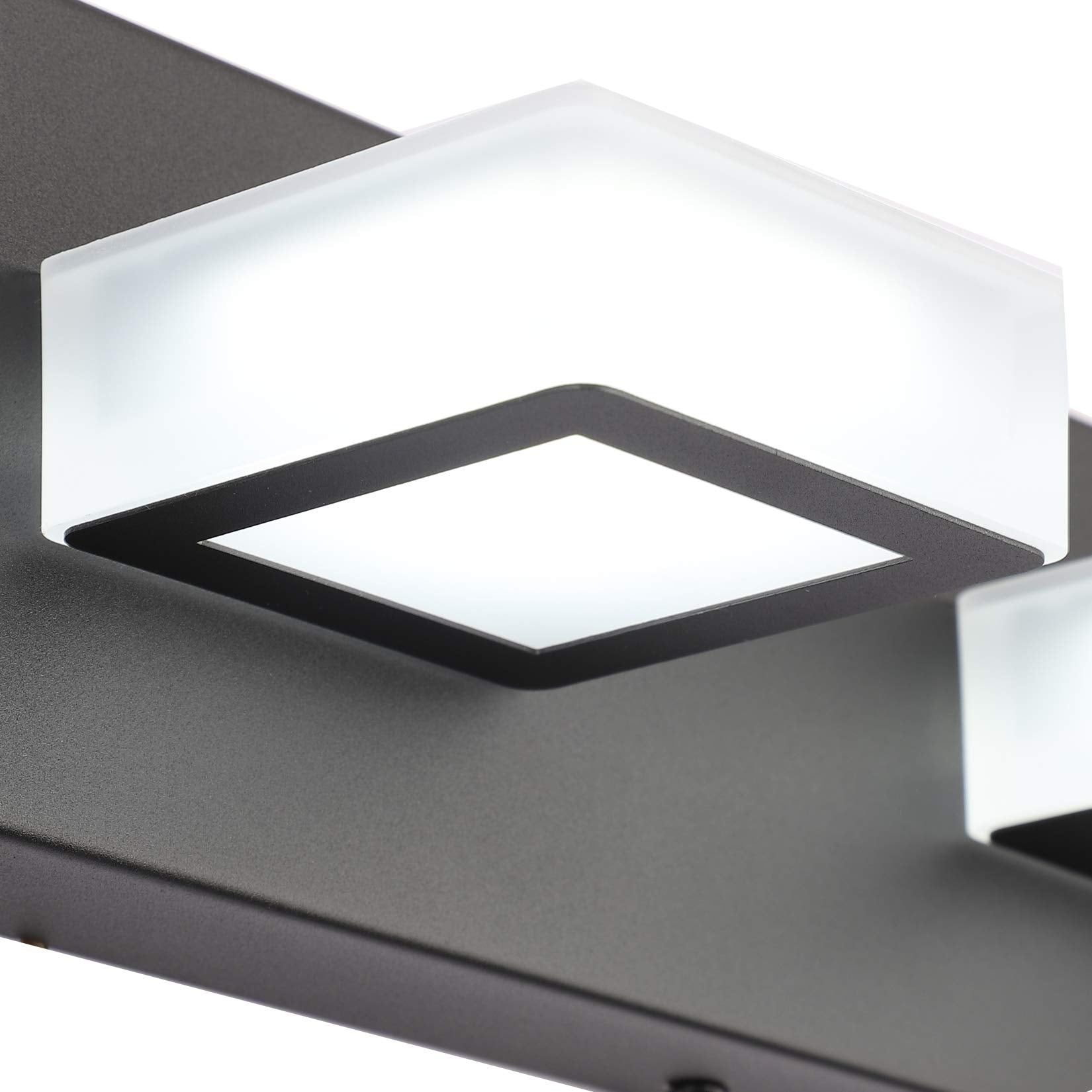 Modern Black LED 3-Light Acrylic Bathroom Vanity Wall Lighting Fixture Black-White