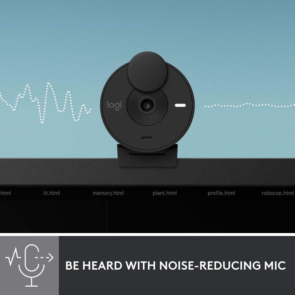 New Logitech Brio 301 Full HD Webcam with Privacy Shutter  Noise Reduction Mic