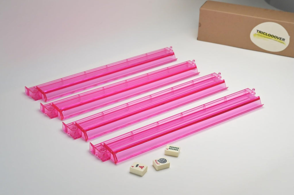 Pink 18.5 Mahjong Tile Racks 4 Pcs