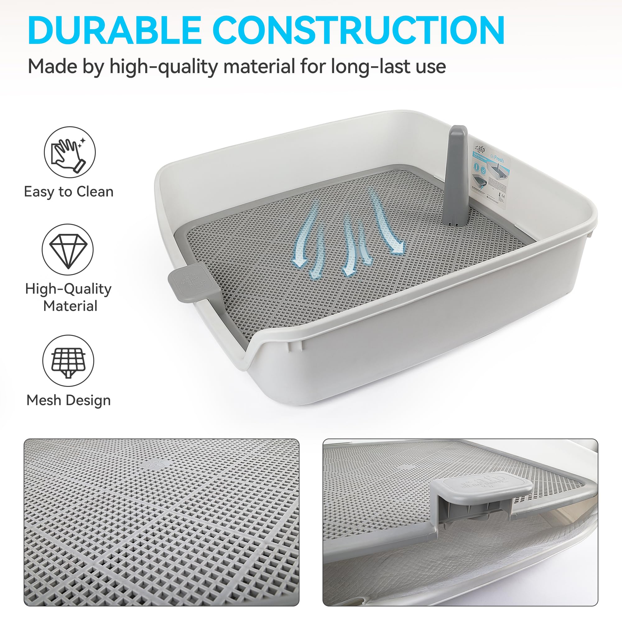 ALL FOR PAWS Dog Pee Pad Holder with Removable Post, 23.6" Indoor Dog Potty Training Tray, Puppy Toilet Litter Box for Small to Medium Sized Dogs Retail $67.00