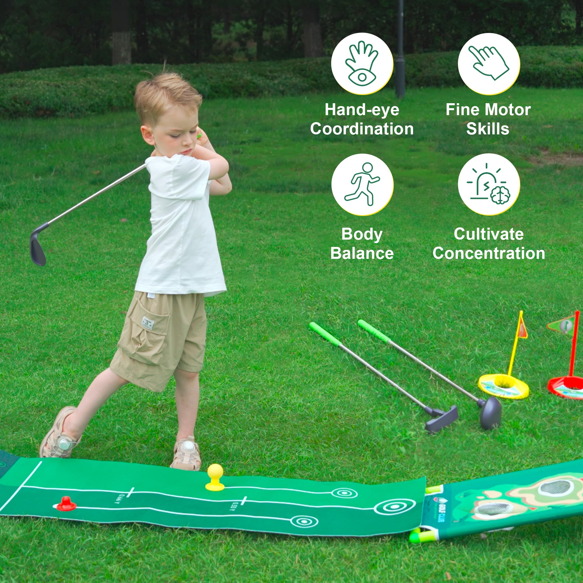 Multicolored Plastic Toy Golf Club for Kids 3-5 Year Old