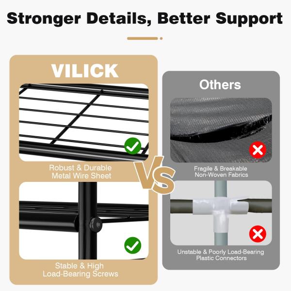 VILICK Metal Shoe Rack for Closet 33" Wide Shoe Organizer for Entryway