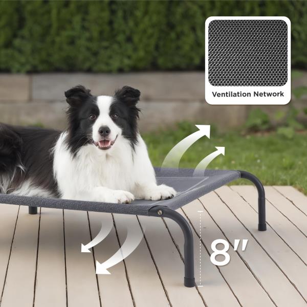 Elevated Cooling Dog Bed Large 49in Grey