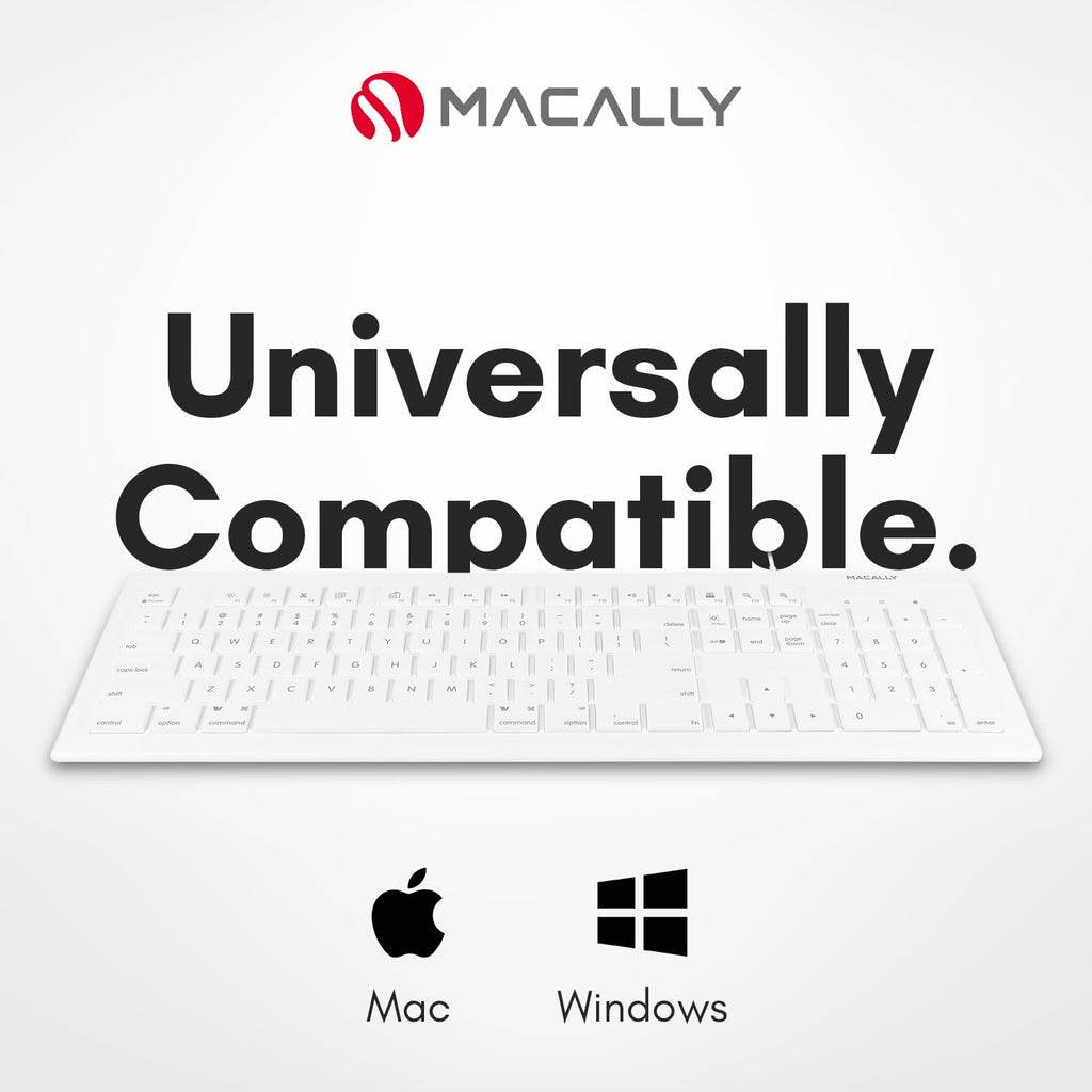 Open-Box New Macally Full Size USB Wired Keyboard with 15 Shortcut Keys for MacPC - Computer Keyboard Retail $24.00