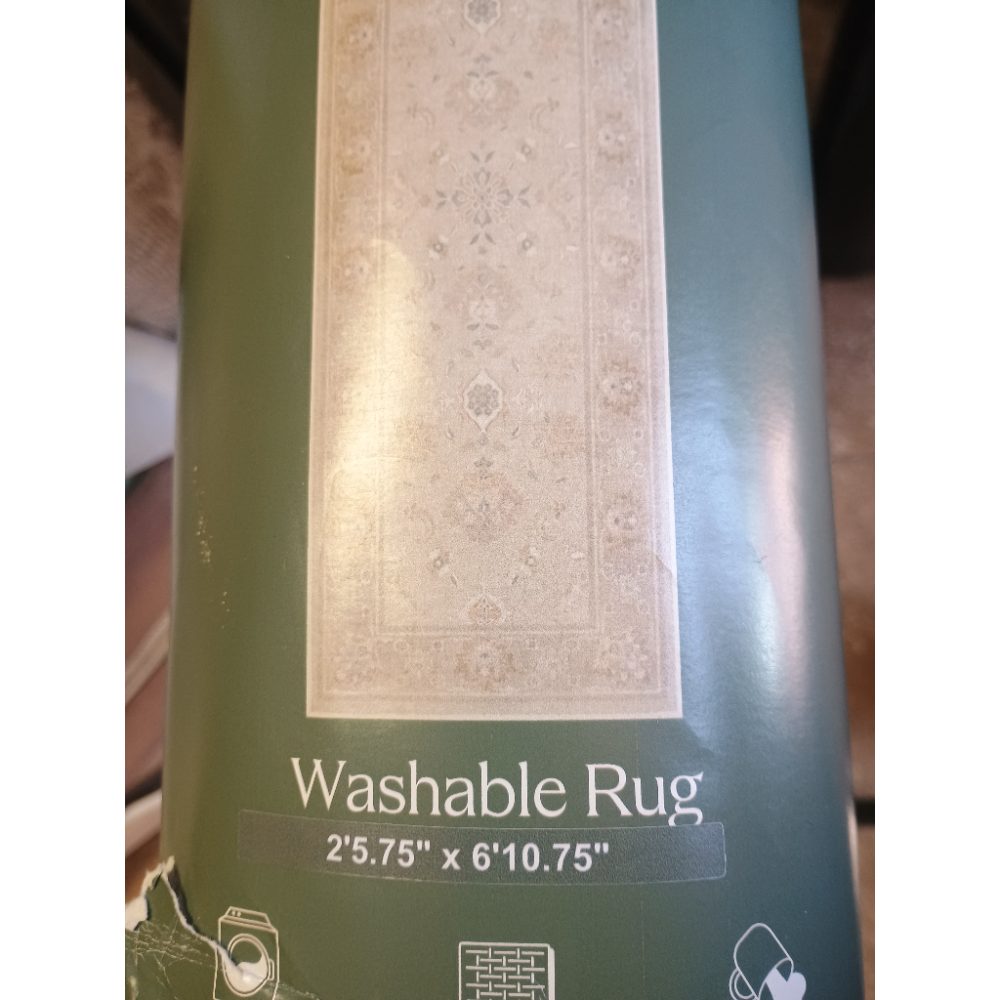 Traditional Persian Style Runner Rug BeigeCream 25.75 x 610.75