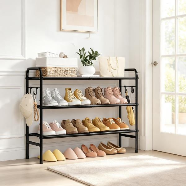 VILICK Metal Shoe Rack for Closet 33" Wide Shoe Organizer for Entryway