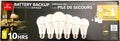 Battery Backup LED Bulb 6 Pack - A19 Medium Base 800 Lumens White Retail $19.00
