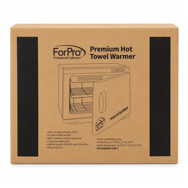 Professional 23L Extra Large Hot Towel Warmer Two Stainless Steel Racks White