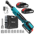 V Cordless Electric Extended 38in Power Ratchet Wrench Set 60 Ft-lbs with Sockets Blue