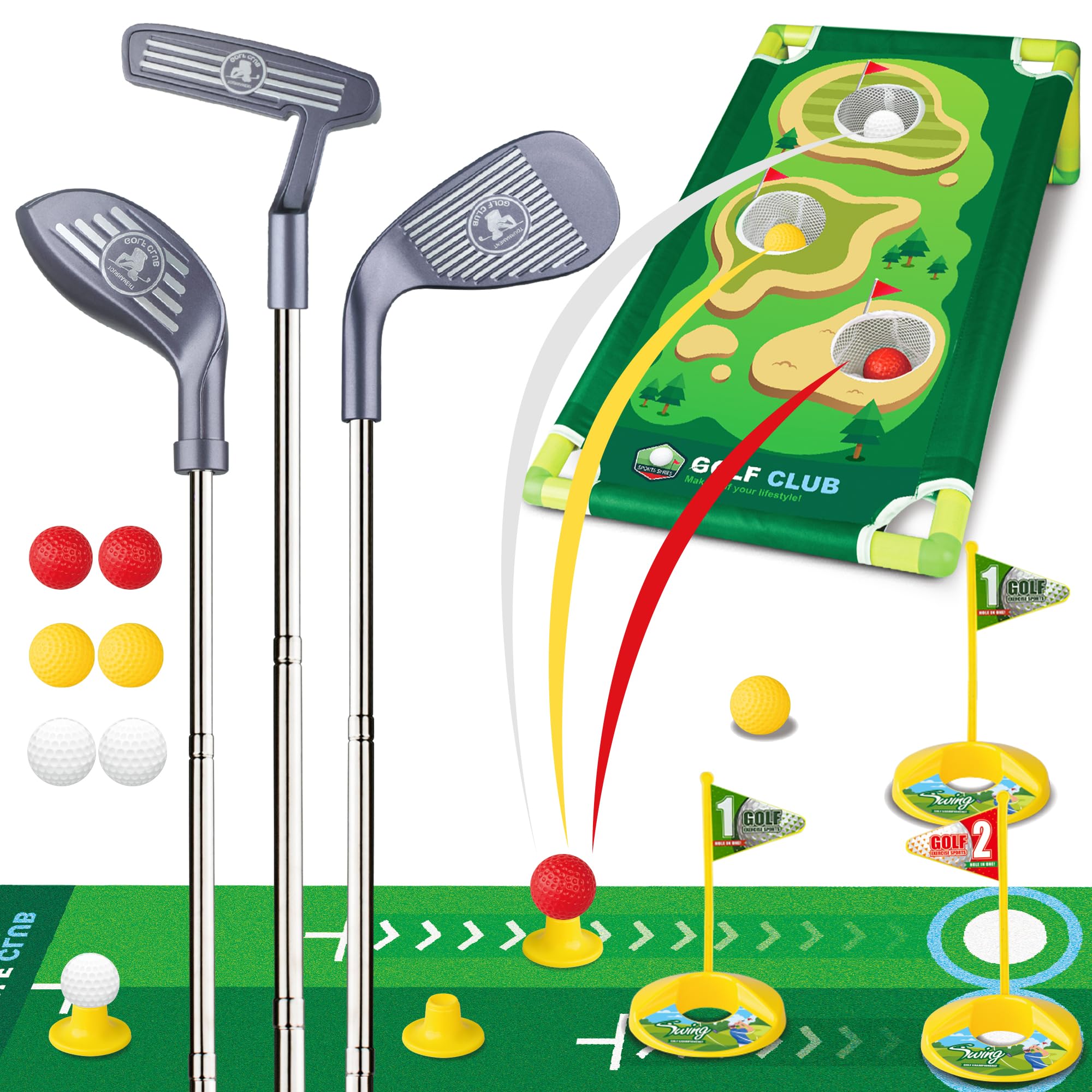 Multicolored Plastic Toy Golf Club for Kids 3-5 Year Old