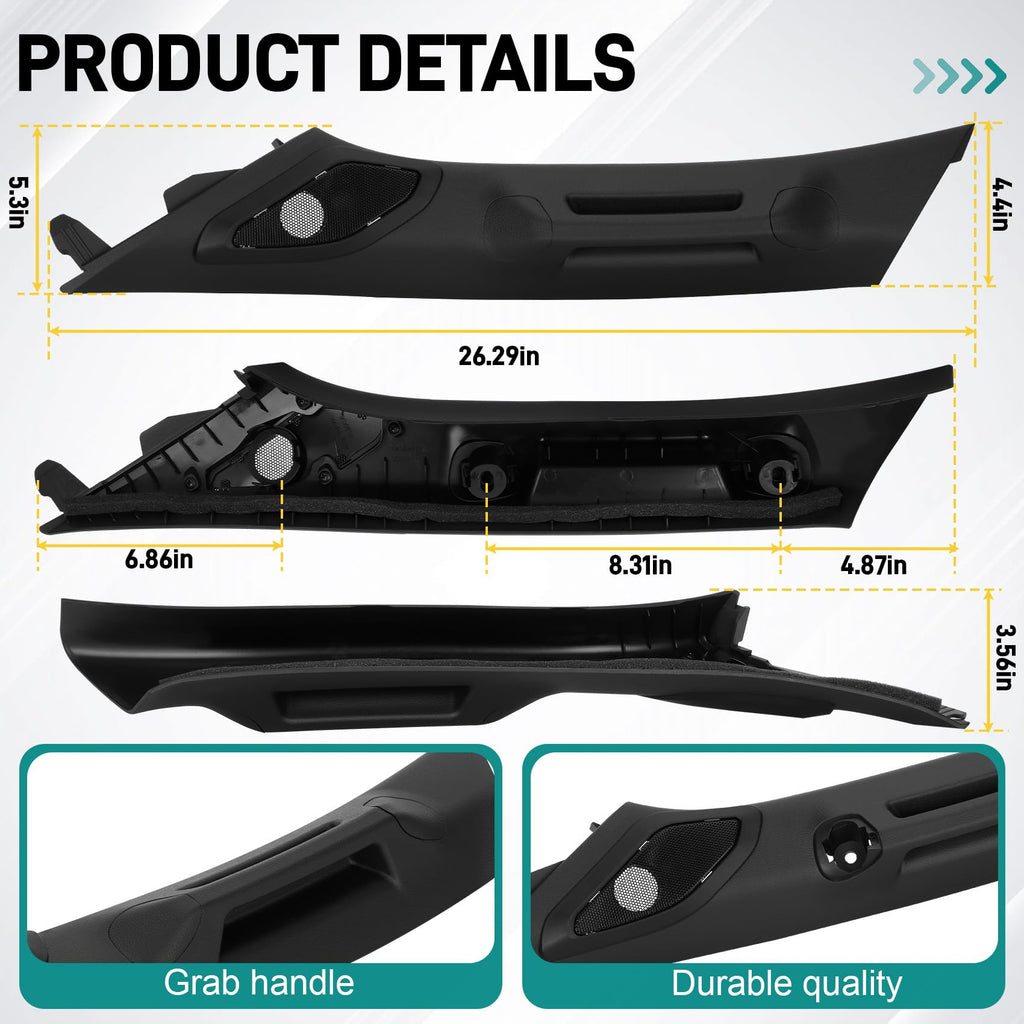 Black Driver Side A-Pillar Grab Handle for Toyota Tacoma Gen 4th 2024-2026