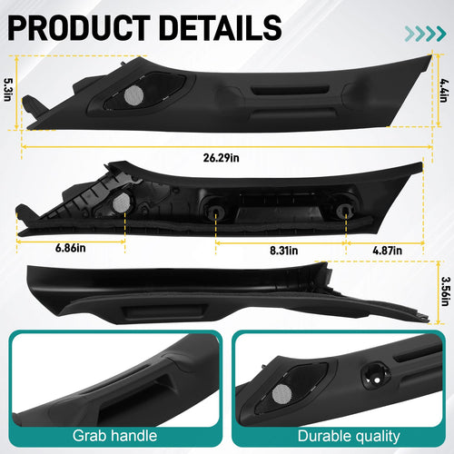 Black Driver Side A-Pillar Grab Handle for Toyota Tacoma Gen 4th 2024-2026