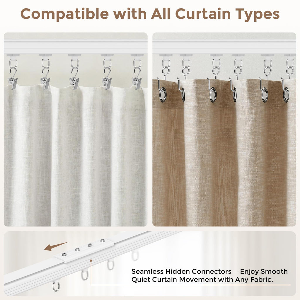 New hei dear Heavy Duty 6-9ft White CeilingWall Mount Curtain Track System Retail $39.00