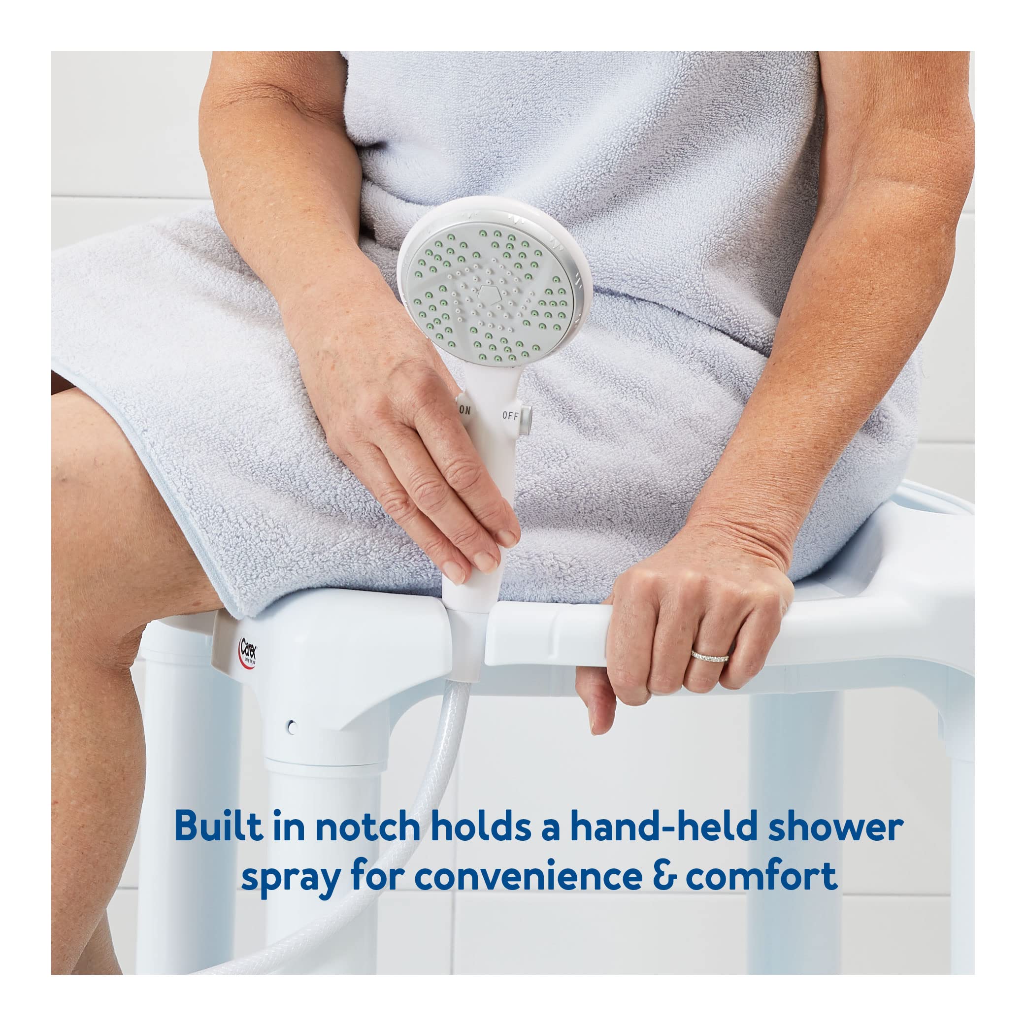 Adjustable Height Bath Shower Seat 400lb Capacity White