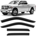 Tape-on Window Deflectors for Dodge Ram 2009-2018 Crew Cab - Dark Smoke 4pcs
