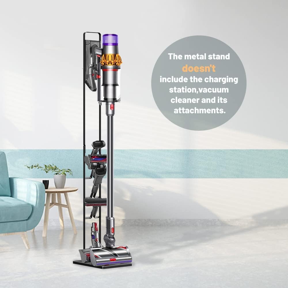 Foho Black 50 Metal Freestanding Vacuum Stand for Dyson V-Series Vacuums Retail $30.00