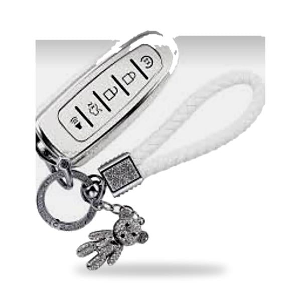 Sparkling Teddy Bear & Car Key Fob Charm Set