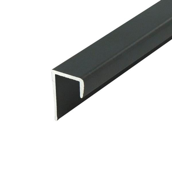 Aluminum J Channel for 12 Inch Thick Material Black 48 Inch Length Pack of 3