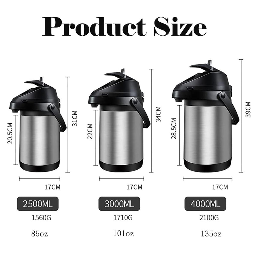 L 135 oz Stainless Steel Thermal Coffee Airpot Dispenser Silver