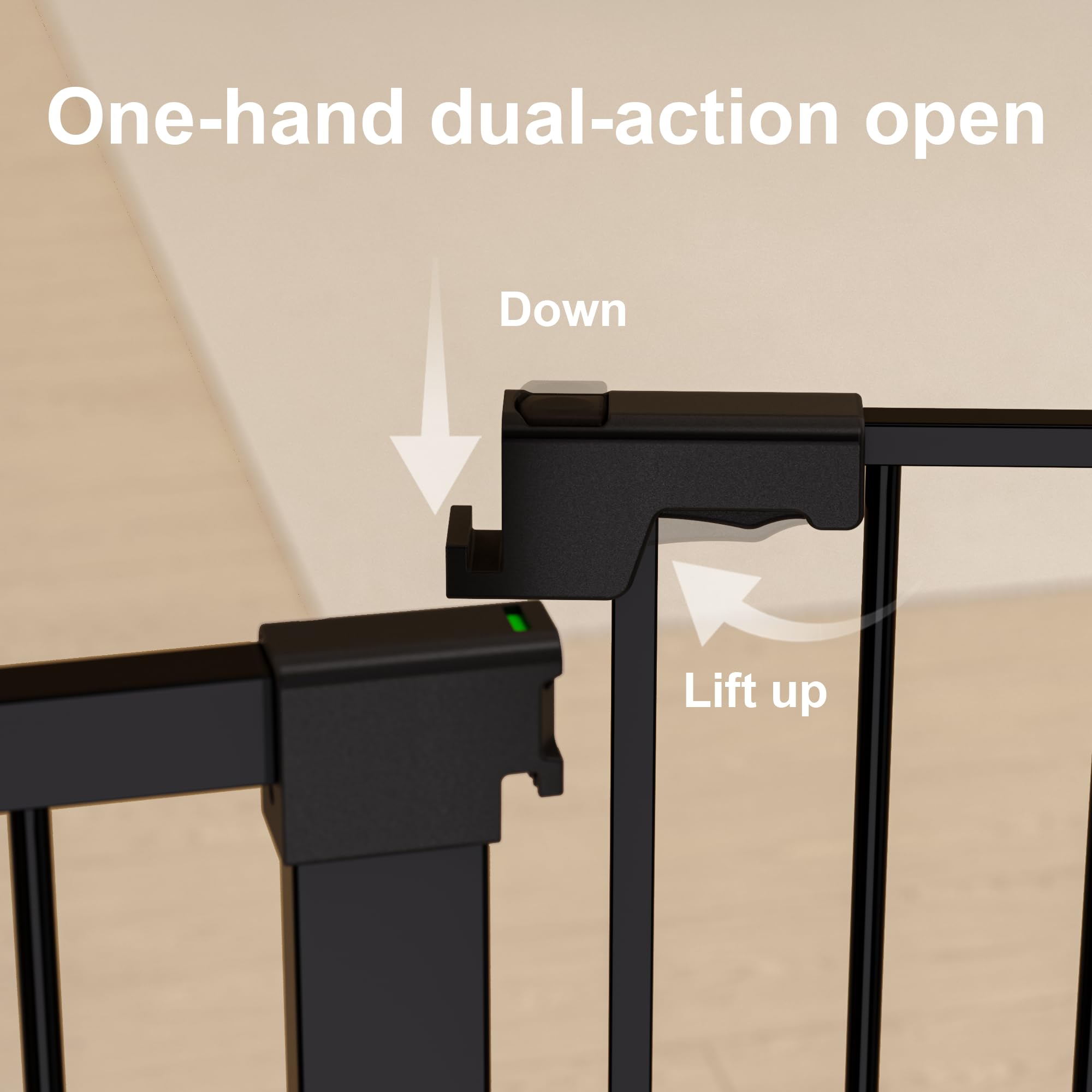 Metal Baby Gate for Stairs and Doorways 30 Inches Tall Pressure Mounted Auto-Close Black $36.75