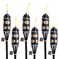 Backyadda Bamboo Torches for Outside, Compatible with All Tiki Torches Fuels, Extra-Large (16oz) Metal Canisters and Fiberglass Wicks for Longer Lasting Burn. Stands 57" Tall. Retail $99.00