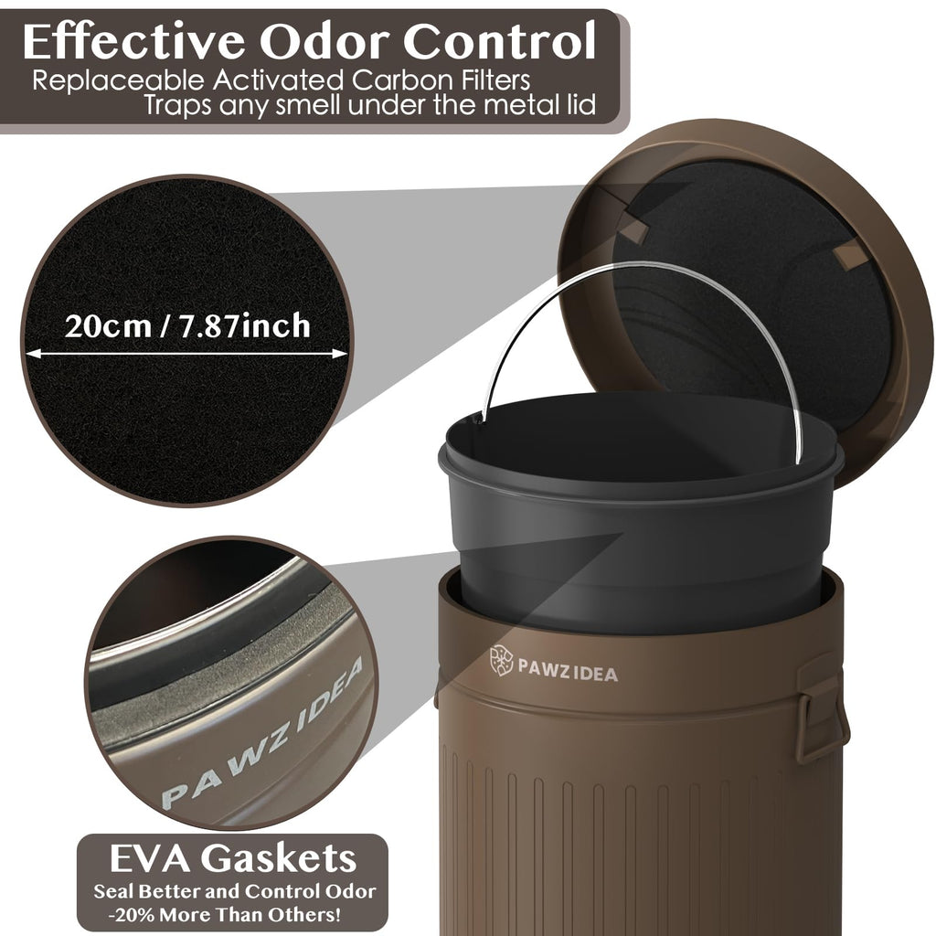As-Is New PAWZIDEA 3.1 Gal Outdoor Odor Control Pet Waste Trash Can Retail $69.00
