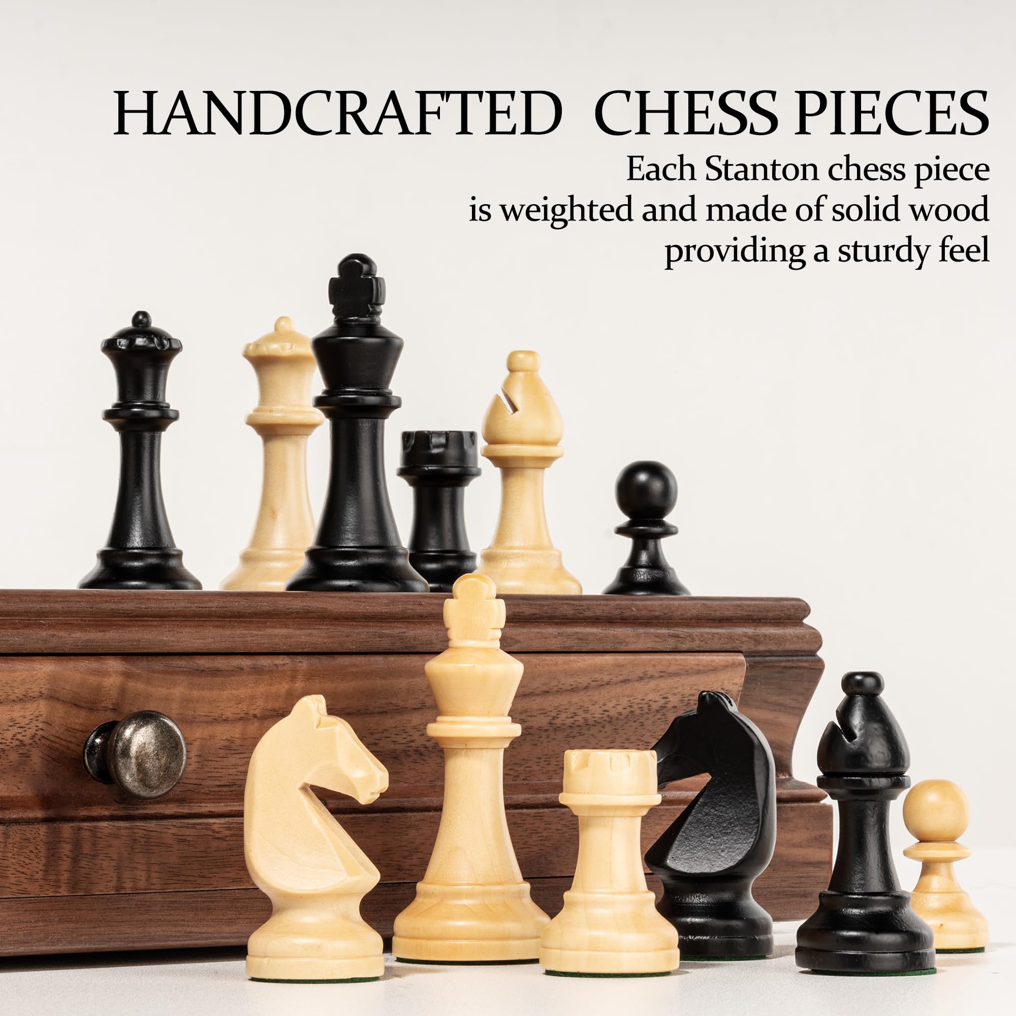 AA 15 Walnut Chess Set with Storage Drawer