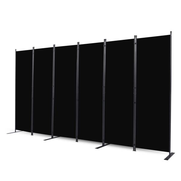 -Panel Folding Room Divider Privacy Screen Black