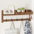 Wall Hooks with Shelf 26.57inch Entryway Coat Rack with 5 Dual Hooks and 3 Key Hooks