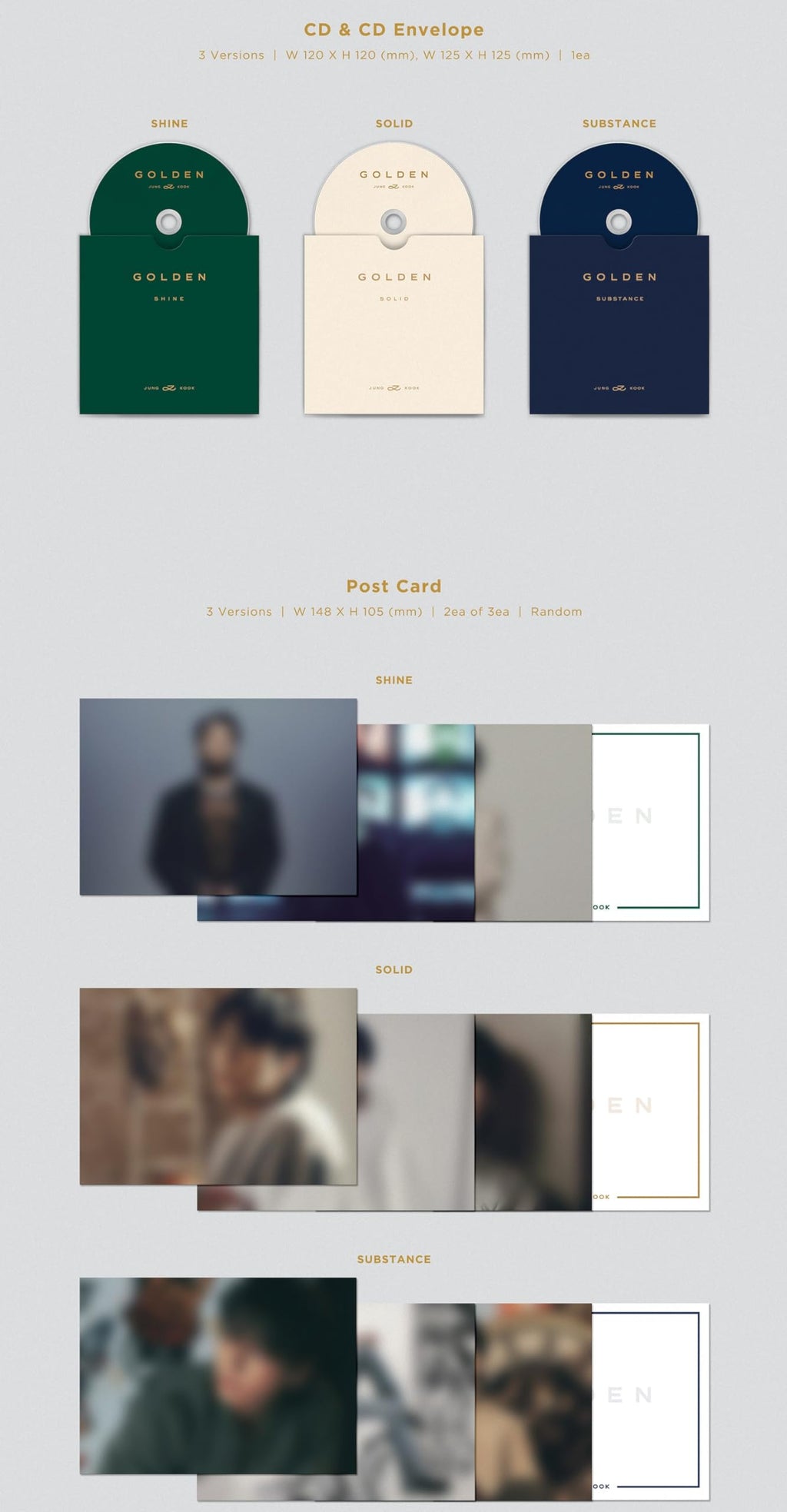 Jungkook of BTS Golden Album Substance Blue Retail $40.00