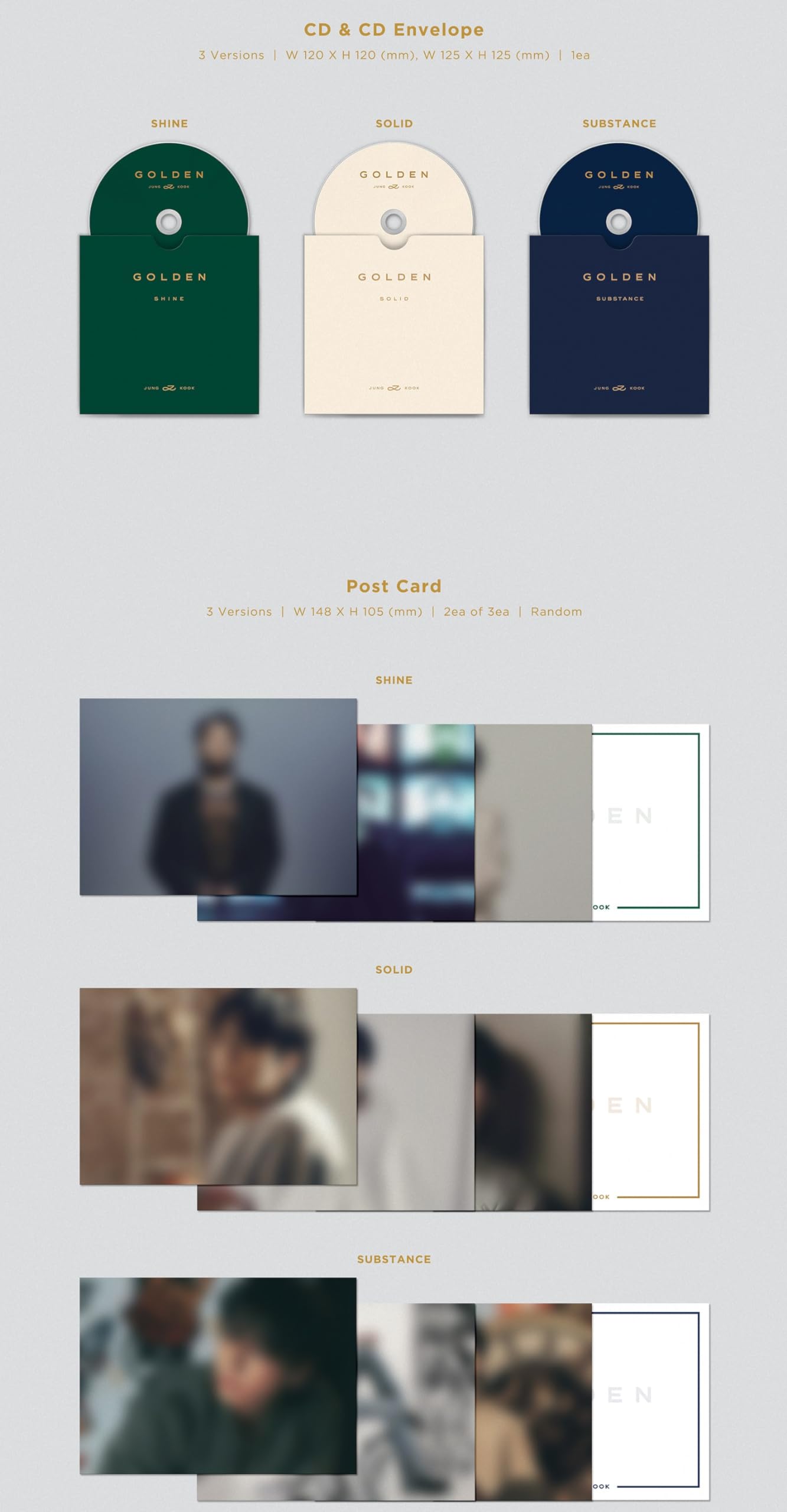 Jungkook of BTS Golden Album Substance Blue Retail $40.00