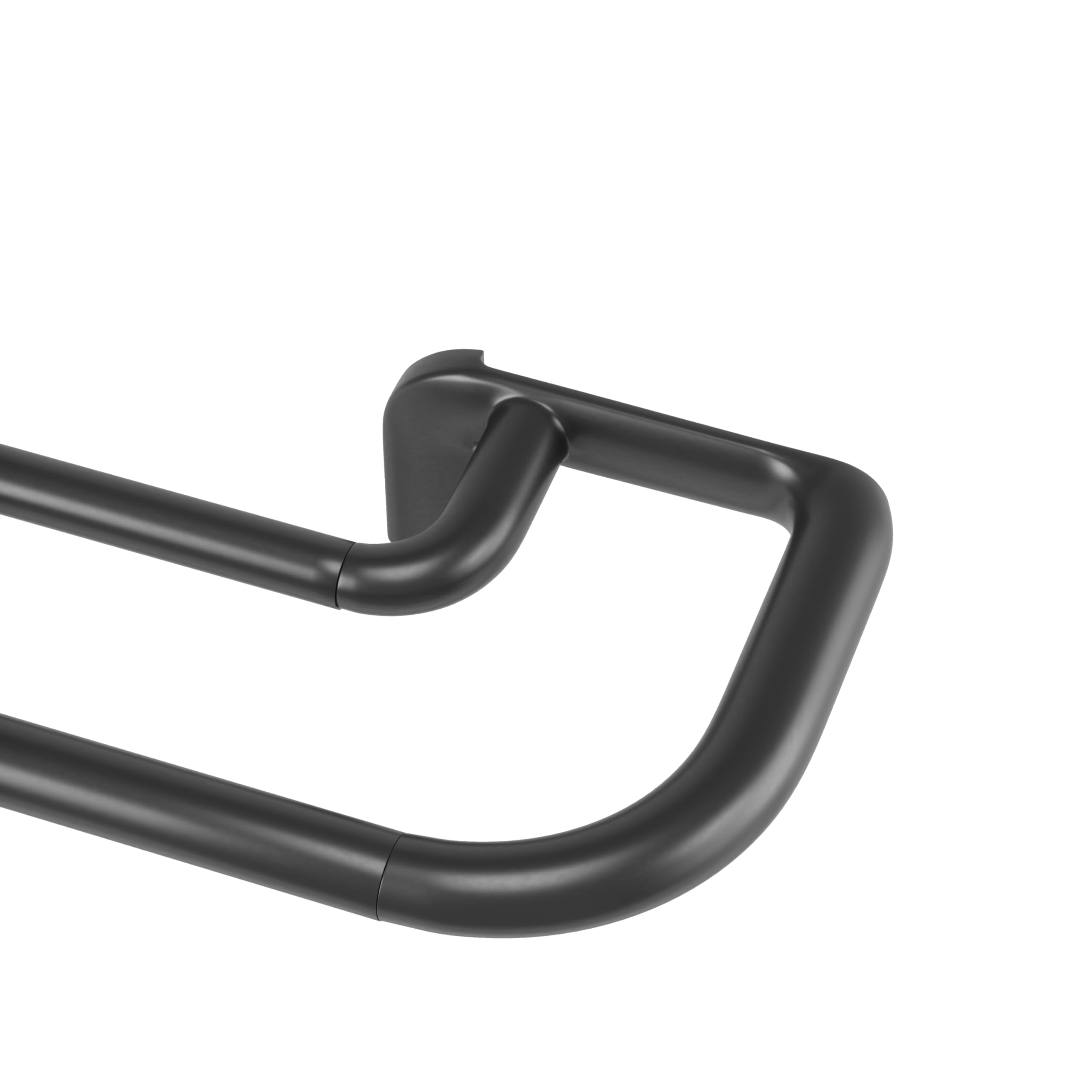 Double Curtain Rod Set for Blackout Panels Black 66-144  Matte-Nickel 48-88