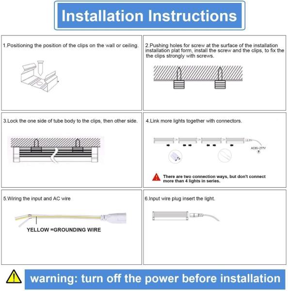 10Pack 4FT LED Shop Light - 50W 8000LM 6500K Linkable Clear Cover T8 LED Tube Light for Workshop, Warehouse, Basement - Plug and Play Retail $77.00