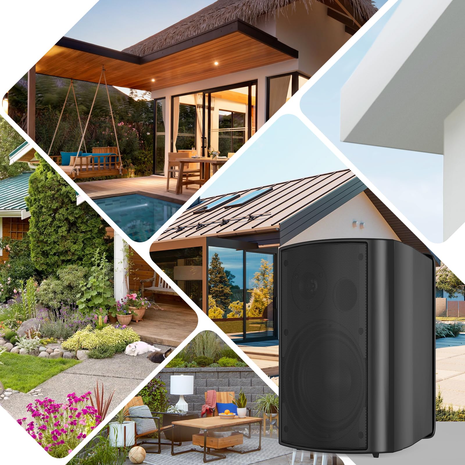 STUDIOFINIX 6.5 Inch Outdoor Speakers Waterproof Wired 400W Wall Mount Speakers Passive, Suitable use for Indoor, Patio,Covered Deck,Porch,Pool Side (Black) Retail $125.00