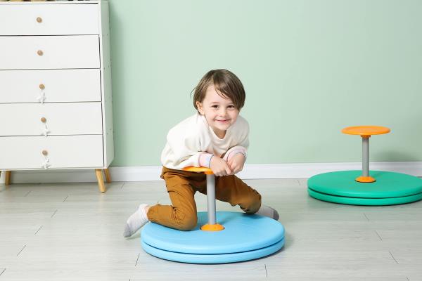 Spinner-X Seated Spinner Sensory Toy Sit and Spin Bigger Size for Kids Ages 3 and up Blue