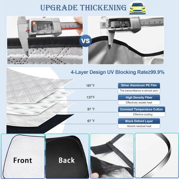 pcs Thicken Sun Shades for Volkswagen VW Tiguan 2018-2023 Full Car Window Covers