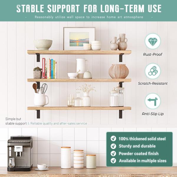 Countertop Support Brackets 4 Pack L Bracket Countertop Brackets 12" x 6" x 2.5" Heavy Duty 3/8" Thick Shelf Brackets Metal Corbels L Shape Bracket for Wood Shelf/Quartz/Granite/Concret Countertops Retail $69.00