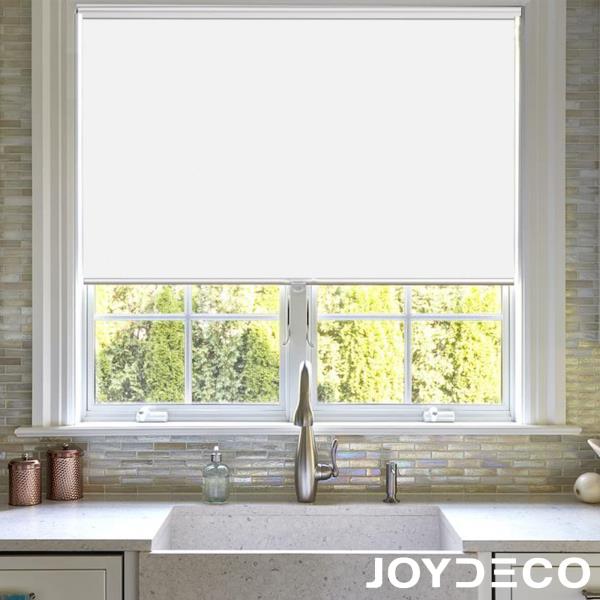 White Fabric Cordless Blackout Roller Shade 35 x 75 for Window