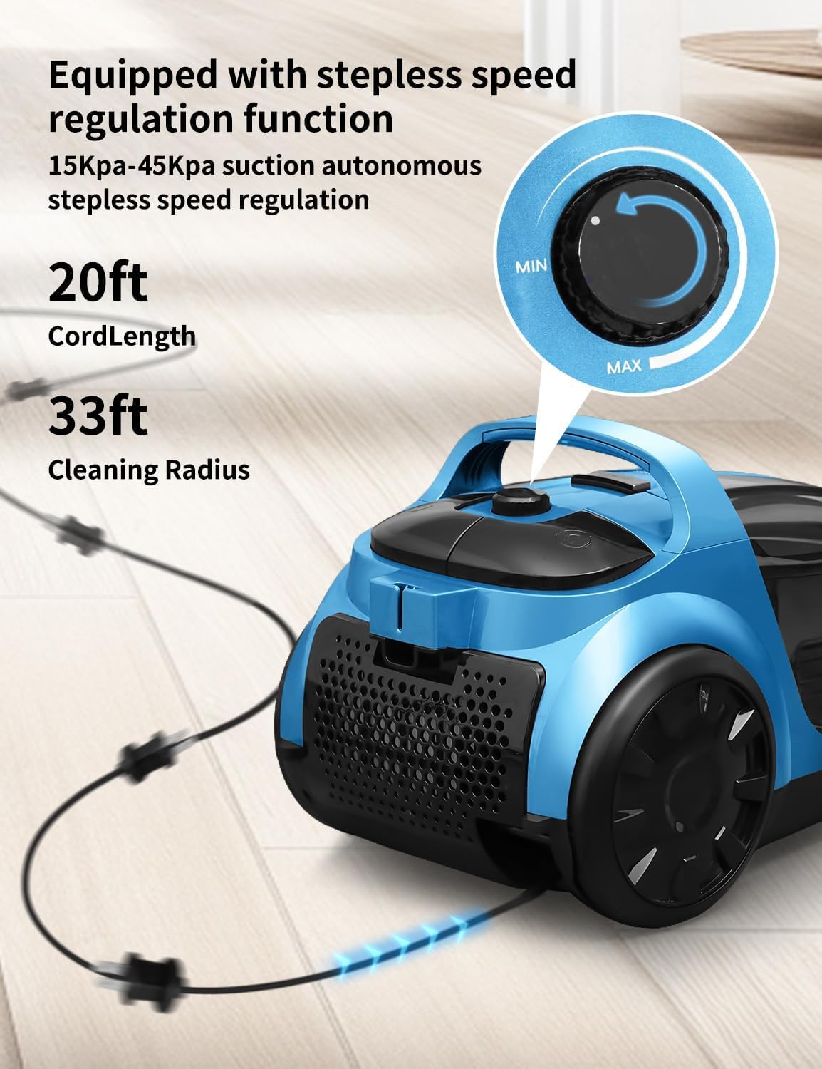New Sweepcent 45KPa Suction Dual HEPA 4.5Qt Bagless Lightweight Canister Vacuum Retail $99.00