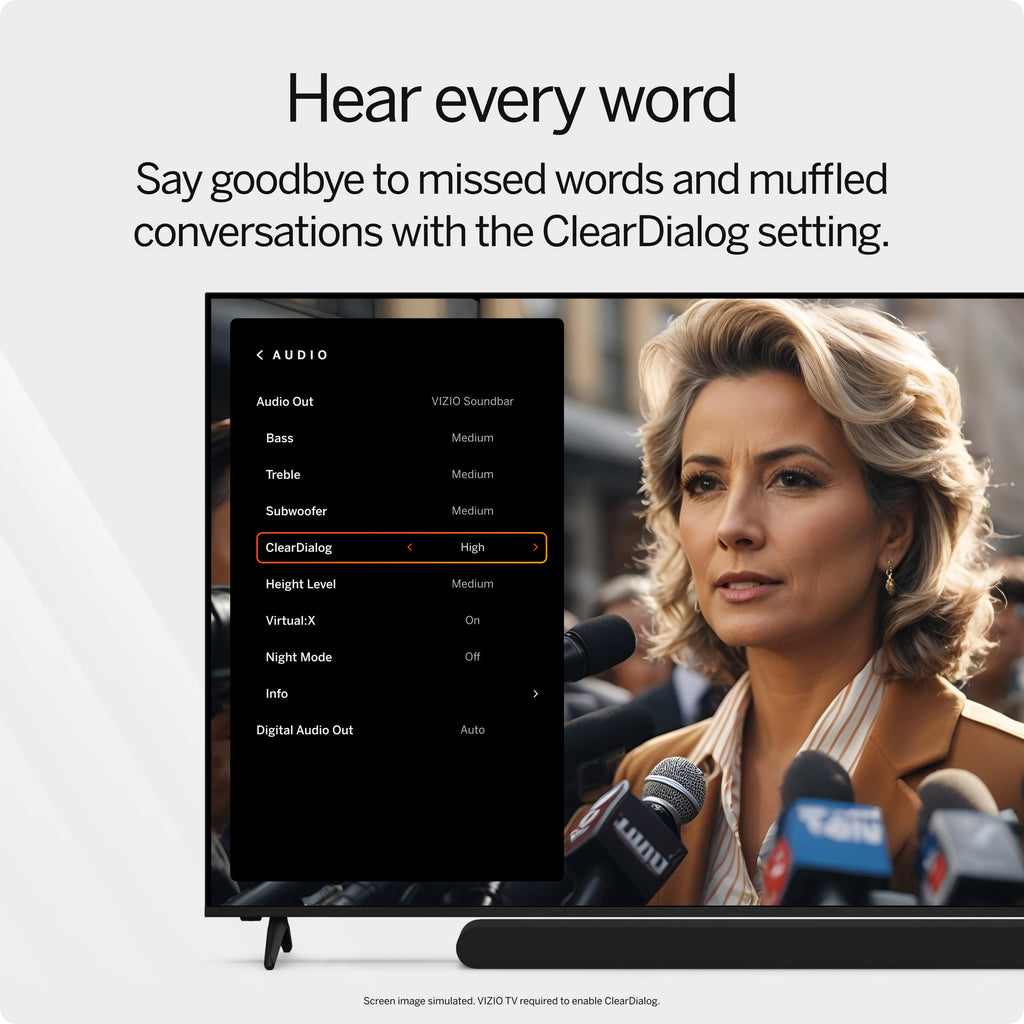 VIZIO 2.1 Soundbar, Wireless Subwoofer w/Dolby Atmos & DTS:X, Bluetooth Speaker, QuickFit™ Compatible – SV210M-08 (New, 2024 Model) Retail $139.00